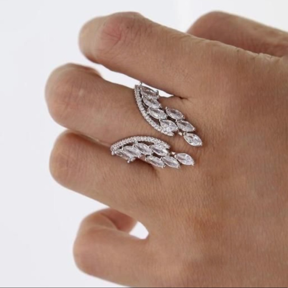 STERLING SILVER ANGEL WINGS OPEN RING